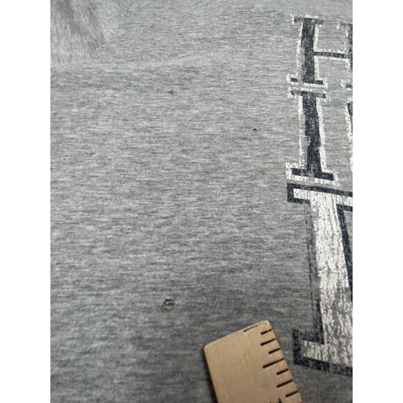 Tommy Hilfiger Denim 1985 Spell Out Shirt Mens XL Gray Made 9/11 Thrashed Preppy - Picture 6 of 13